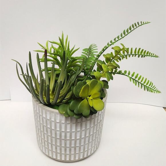 2pc Decorative Geometric Diamond-Shaped Metal Frame Artificial Indoor Plants - Picture 14 of 16